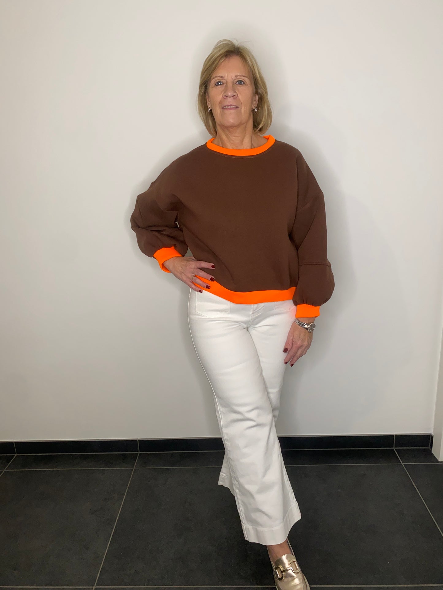 Jade sweater Bruin/Oranje