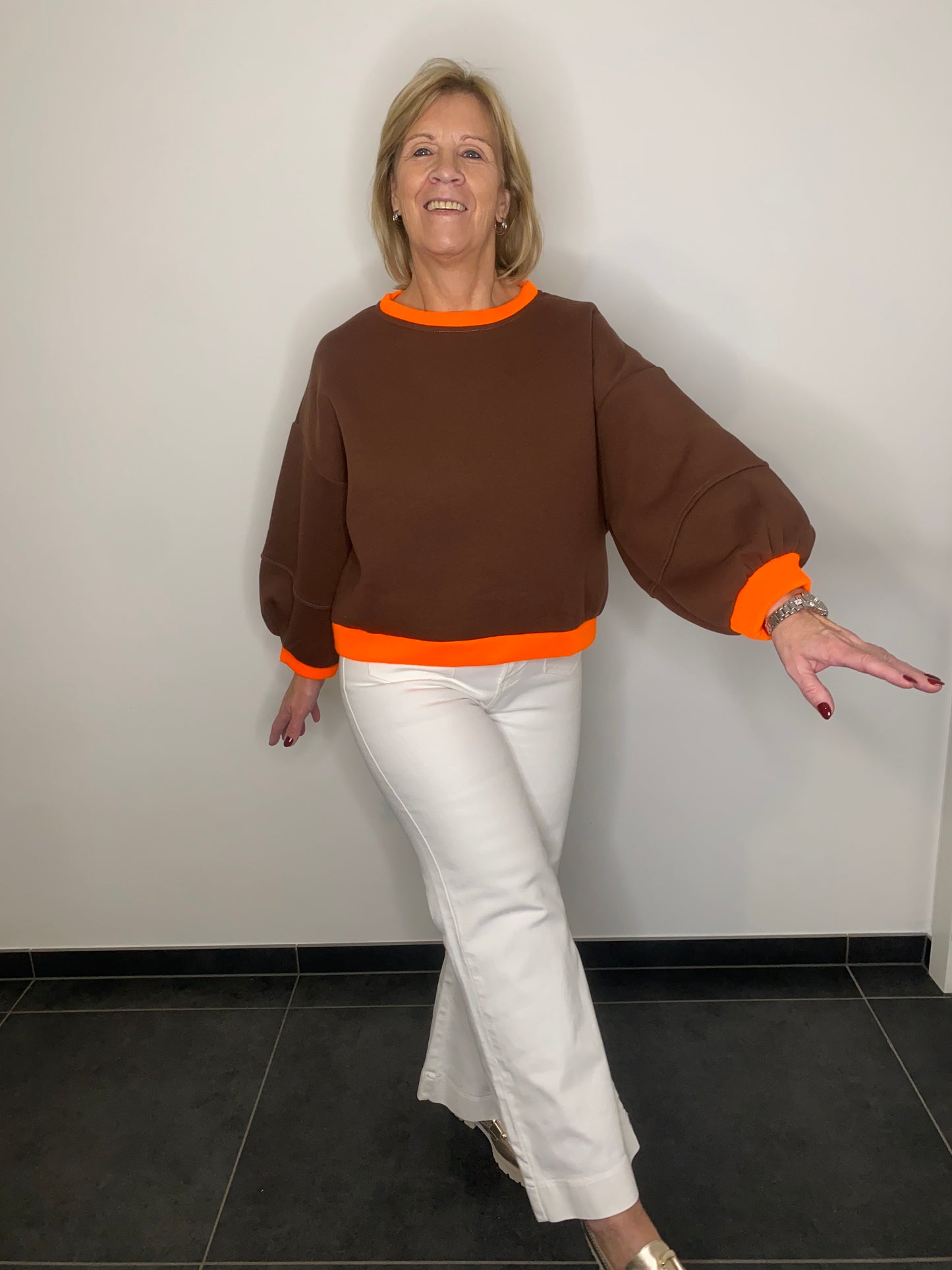 Jade sweater Bruin/Oranje